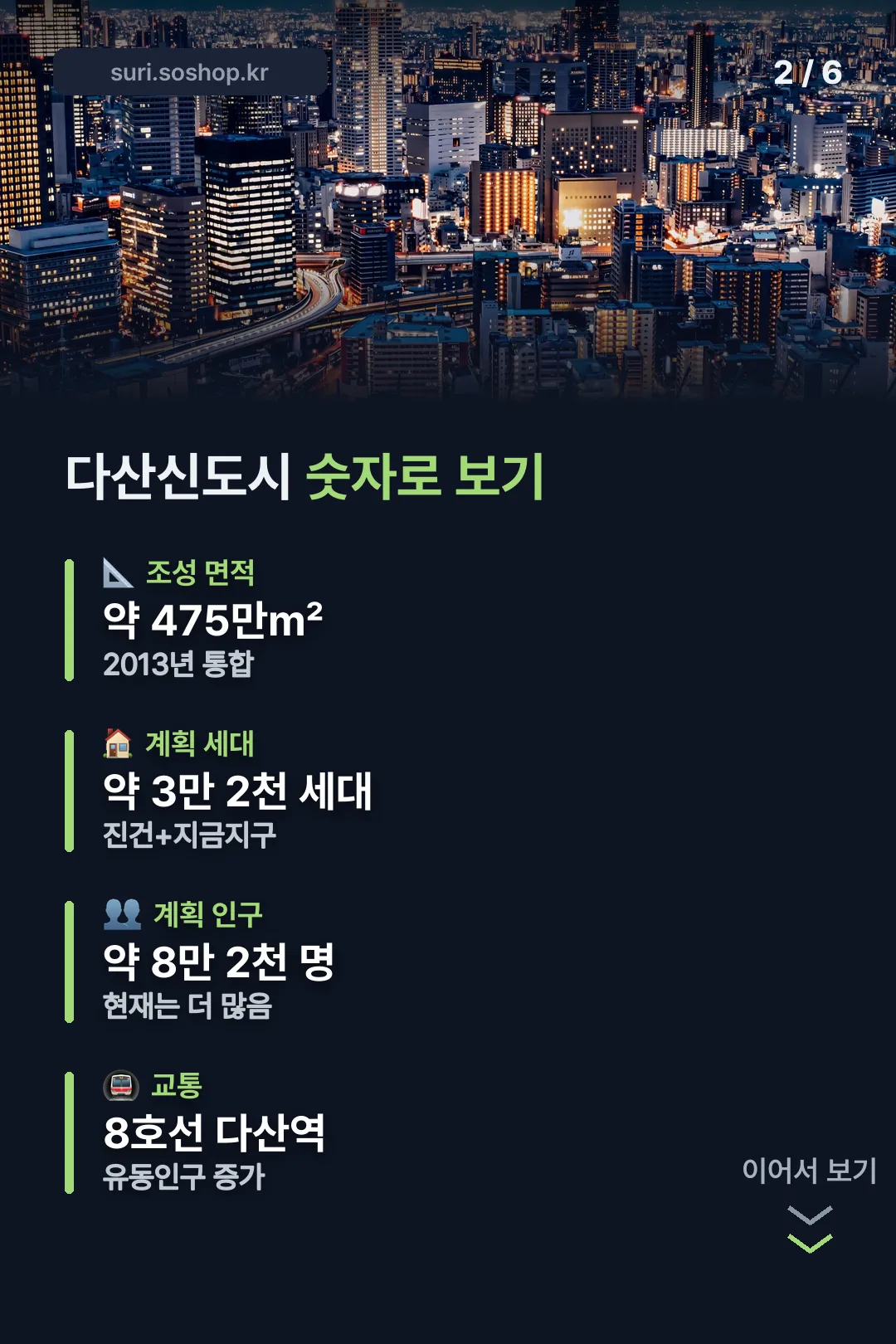 다산신도시 규모 숫자로 정리