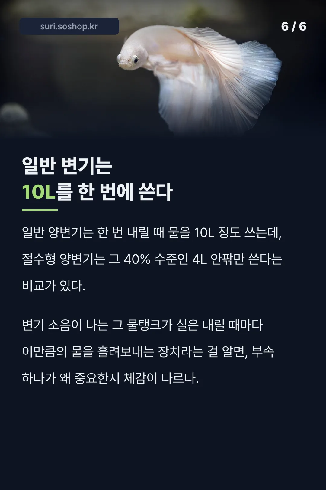 일반 변기는 10L를 한 번에 쓴다
