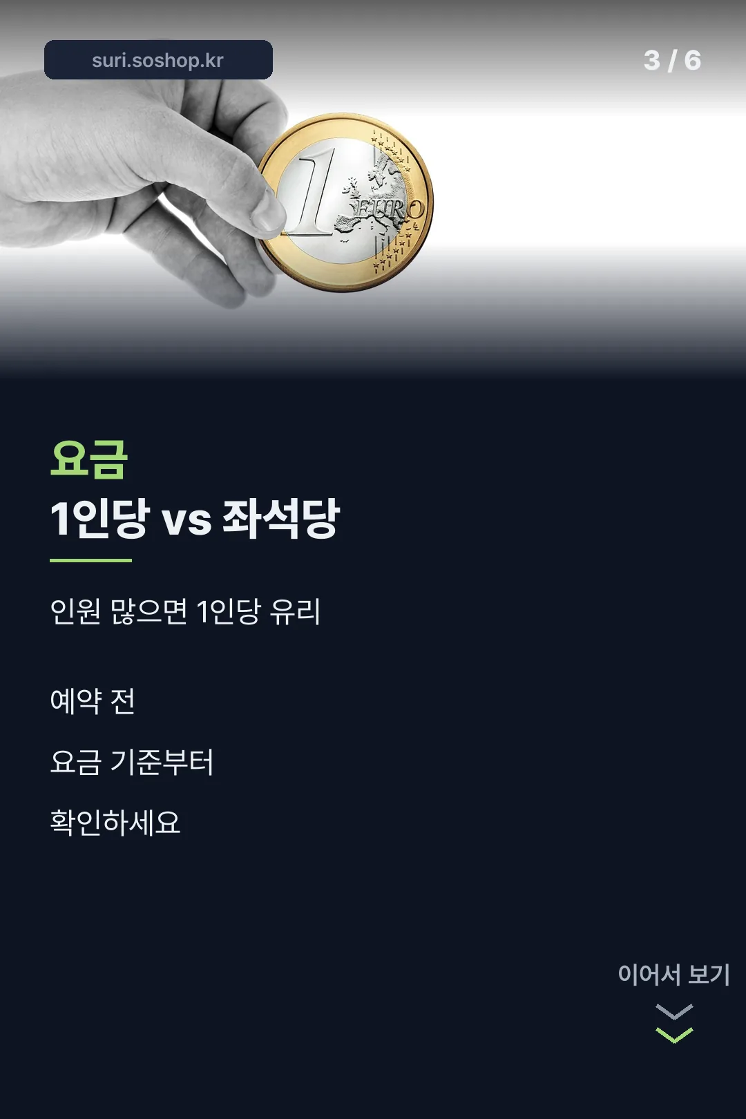 1인당 좌석당 요금 비교